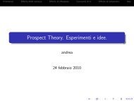 Prospect Theory. Esperimenti e idee.