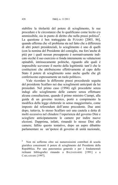 Poteri e prassi del Presidente della Repubblica nel sistema politico ...