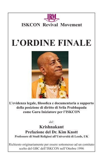 L'ORDINE FINALE - ISKCON Revival Movement