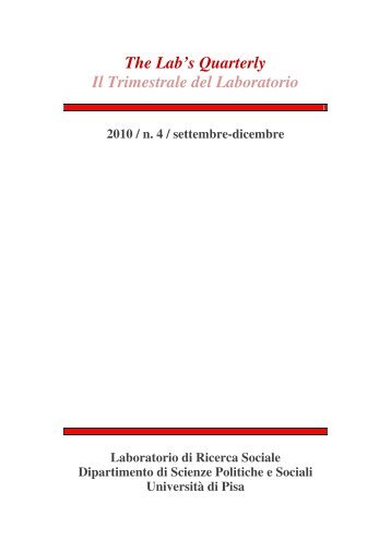 The Lab's Quarterly Il Trimestrale del Laboratorio - Area Serra