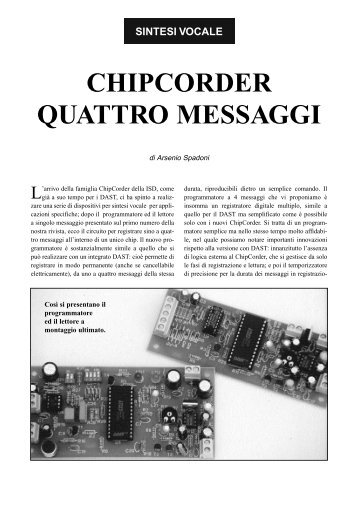 CHIPCORDER QUATTRO MESSAGGI - Futura Elettronica