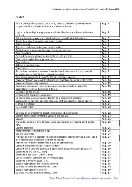 calcolatore, sistema di elaborazione elettronico ... - Studio SIP.