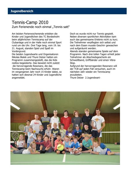 Clubzeitung des TC-Bordesholm e.V. 35. Ausgabe Oktober 2010 ...