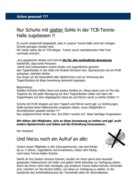 Clubzeitung des TC-Bordesholm e.V. 35. Ausgabe Oktober 2010 ...