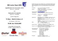Turnierausschreibung 2005 - Tennisclub BW 23 Ahlen