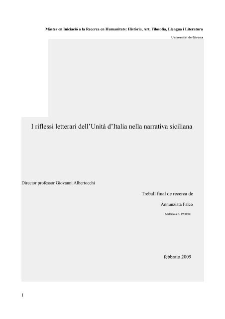 I riflessi letterari dell'Unità d'Italia nella narrativa siciliana
