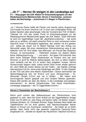 Bericht - TC Eggenfelden