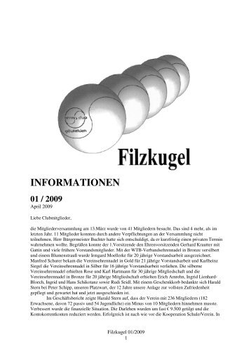 Filzkugel 01-2009 - TC Gäufelden eV