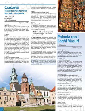 Polonia con i Laghi Masuri Cracovia - Opera Diocesana ...