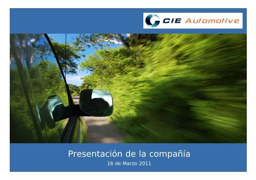 presentación analistas - Cie Automotive