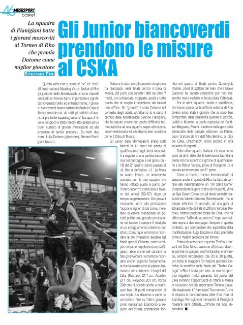 scarica il pdf - Mese Sport