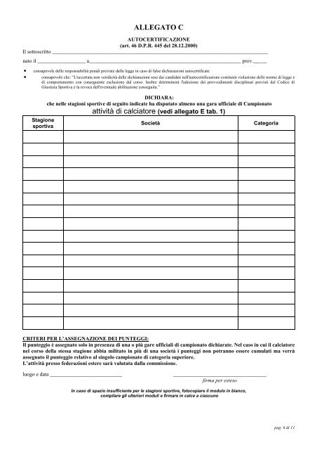 N° 1 Modulo Iscrizione Corso Allenatori UEFA-B - FIGC