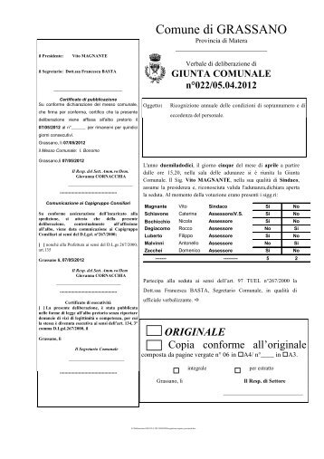 DG022Ricognizione sopran. personale - Comune di Grassano