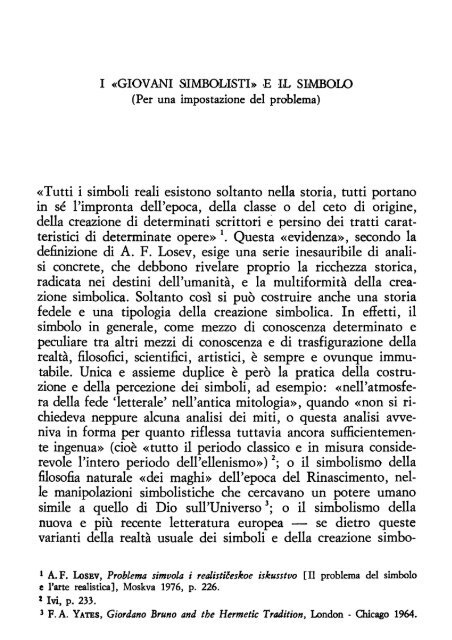 Nikolaj V. Kotrelev. I “GIOVANI SIMBOLISTI” E IL SIMBOLO (Per una ...