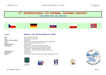 9 INTERNATIONAL F3J THERMAL SOARING CONTEST