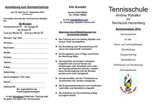 Sommertraining 2012 - Tennisclub Herrenberg
