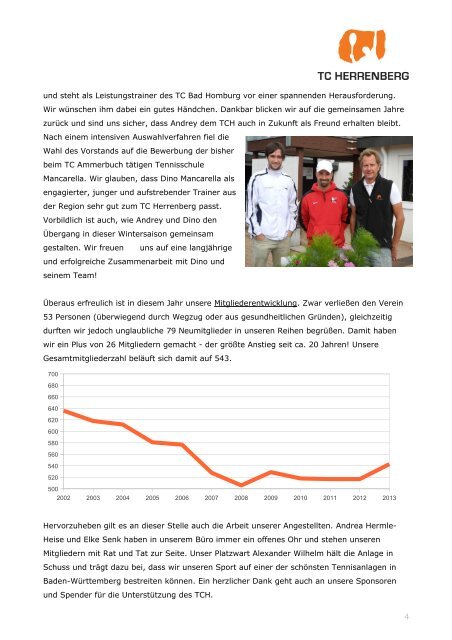 TCH-Jahresbericht 2012 - Tennisclub Herrenberg