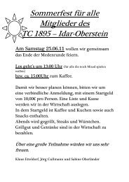 Sommerfest für alle Mitglieder des TC 1895 – Idar-Oberstein