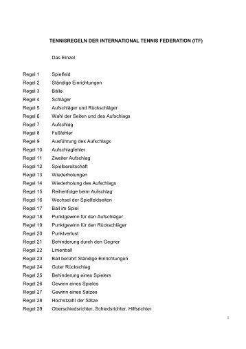 Tennisregeln der ITF