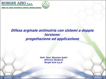 Difesa arginale passive contro il danno faunistico ... - Borghi Azio SpA