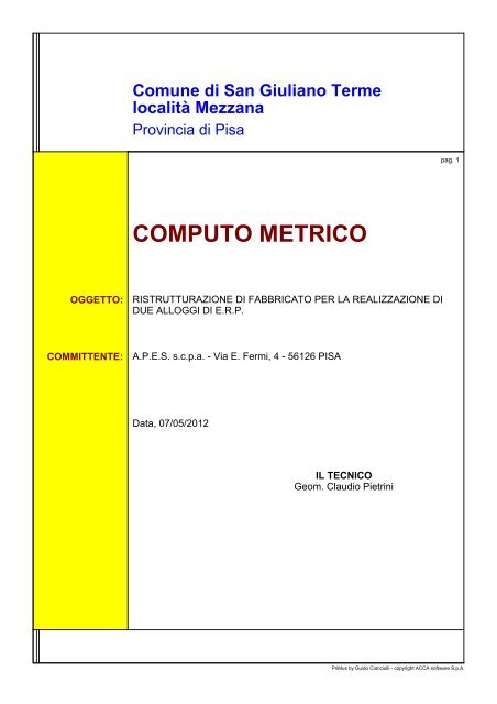 computo metrico - APES Pisa