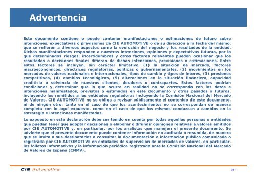 Intervención del Consejero Delegado (PDF, 386 Kb) - Cie Automotive