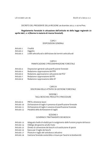 Regolamento forestale - Regione Autonoma Friuli Venezia Giulia