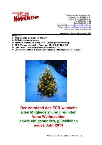 Newsletter TCR 12 KW 50 Dez_Jan - TC Rommelshausen