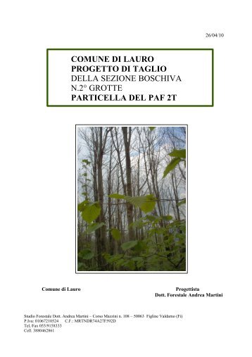 comune di lauro progetto di taglio della sezione boschiva n.2° grotte ...