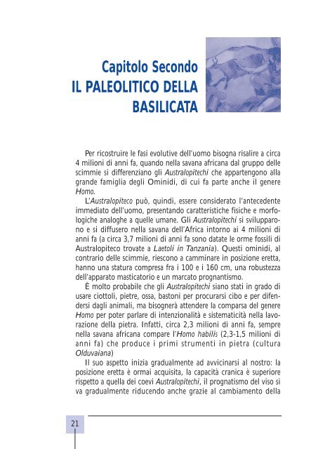 Il Paleolitico della Basilicata - Precedente versione del sito