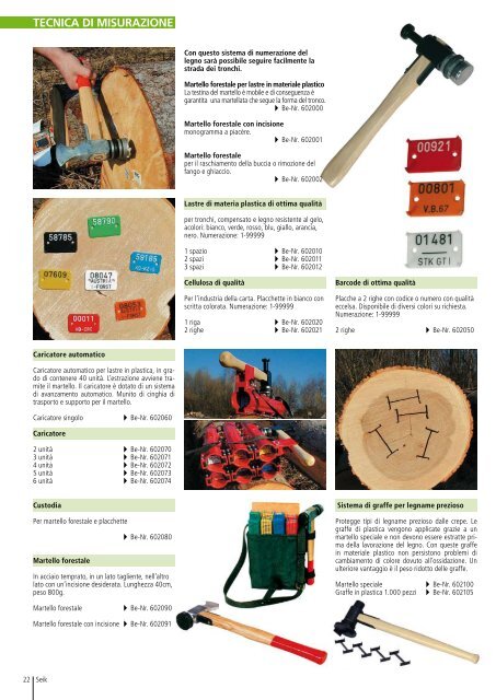 Tecnica di misurazione p. 18 Attrezzi forestali p. 25 Tecnica ... - Seik