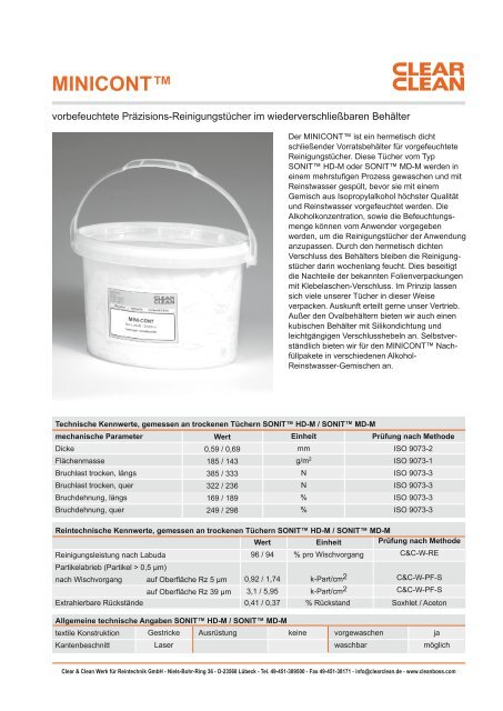 Minicont S1 03.08.12 - Clear & Clean Gmbh