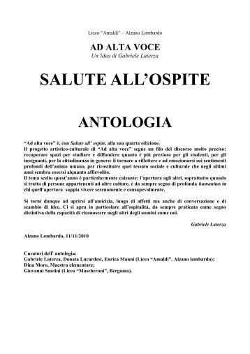 salute all'ospite antologia