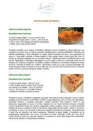 RICETTE LIGURI AUTUNNALI TORTA DI ZUCCA ... - Loano 2 Village