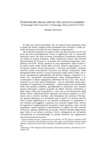 Confusione delle lingue tra adulti e bambini - Lacan con Freud.it