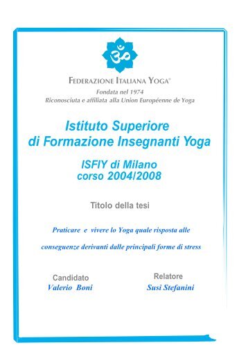 Istituto Superiore Formazione Insegnanti di Yoga - insegnanti yoga