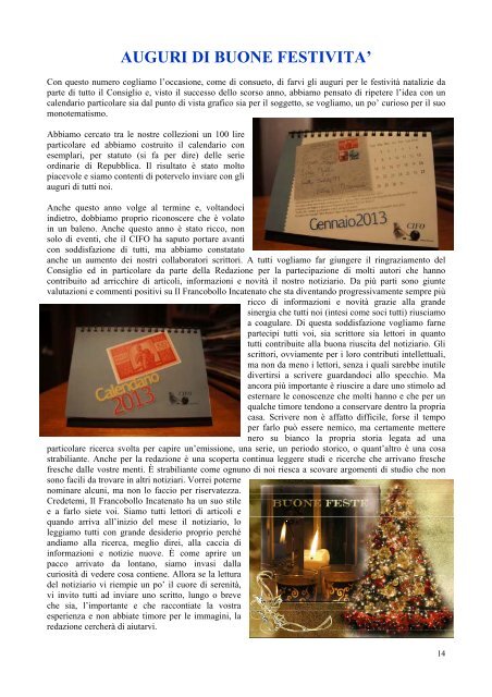 Notiziario N° 224 Dicembre 2012 - Collezionisti Italiani di ...