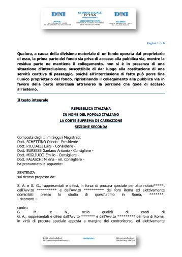 Corte di cassazione – Sezione II – Sentenza n. 9464 del 28 aprile ...