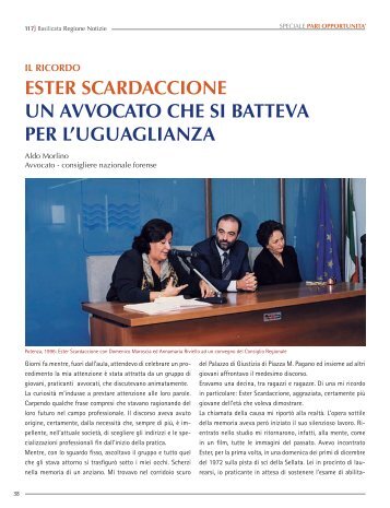 Ester Scardaccione, un avvocato che si batteva per l'uguaglianza