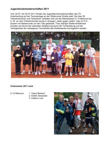 Jugendclubmeisterschaften 2011 - TC Unterhaching