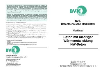 Beton mit niedriger Wärmeentwicklung Nw-Beton - Bundesverband ...