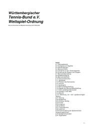 Württembergischer Tennis-Bund eV Wettspiel-Ordnung