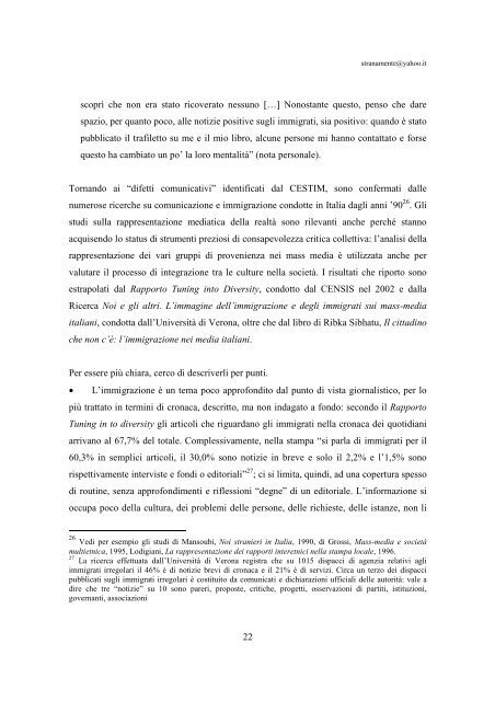 approssimazioni mediatiche alla realtà dell'immigrazione. - Lettere e ...