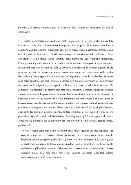 approssimazioni mediatiche alla realtà dell'immigrazione. - Lettere e ...