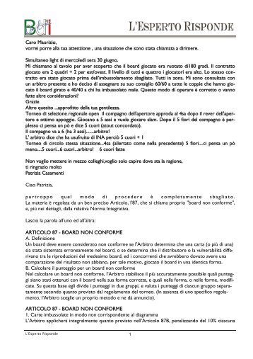 stampa questo articolo - Federazione Italiana Gioco Bridge