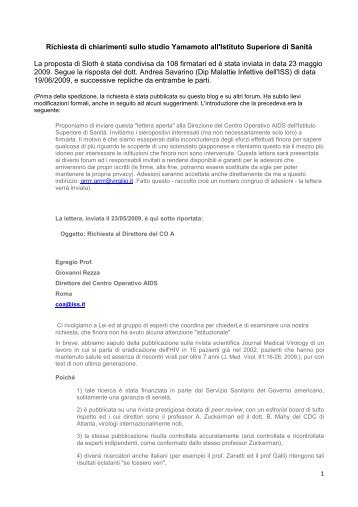 Lettera al COA e repliche - Dissenso Medico