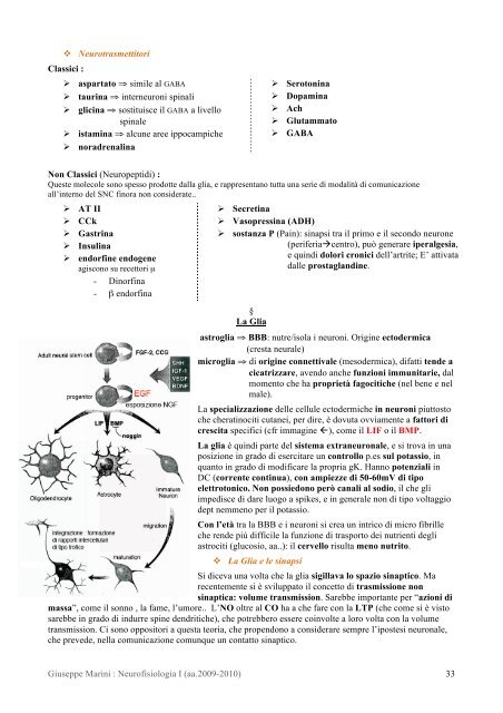 Giuseppe Marini : Neurofisiologia I (aa.2009-2010) 1 - AppuntiMed