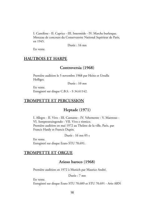 Composer catalogue of André Jolivet [ pdf - 220 Kb ] - Gérard ...