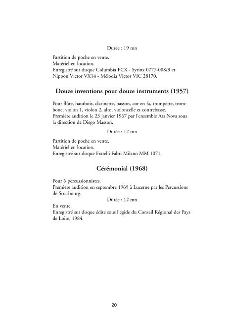 Composer catalogue of André Jolivet [ pdf - 220 Kb ] - Gérard ...