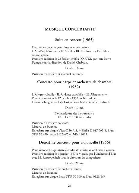 Composer catalogue of André Jolivet [ pdf - 220 Kb ] - Gérard ...